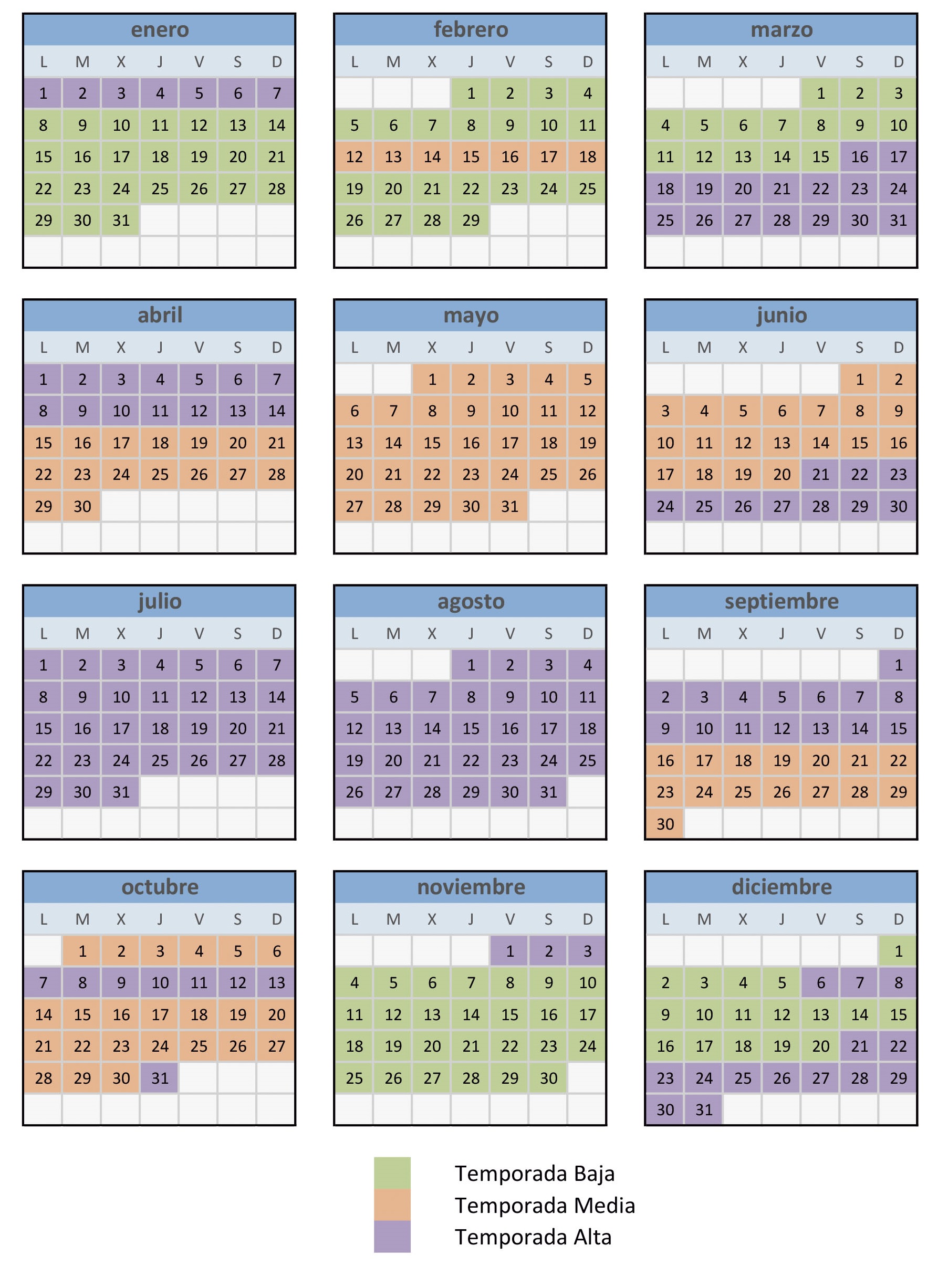 Calendario Reservas
